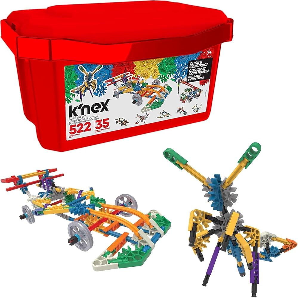 Basic Fun K'NEX Click and Construct Bauset mit Aufbewahrungs